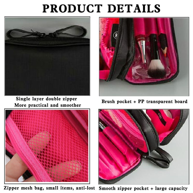 Cosmetic Bag Large Nylon Waterproof Toiletries Organizer Makeup Purse 19*10*7 CM