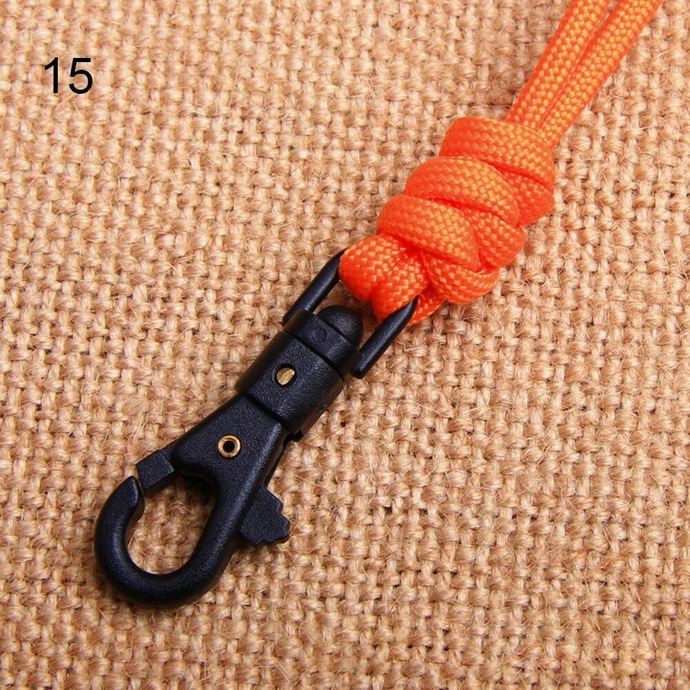46CM 1 PC Paracord Keychain Lanyard Metal Triangle Buckle Outdoor Cord Carabiner
