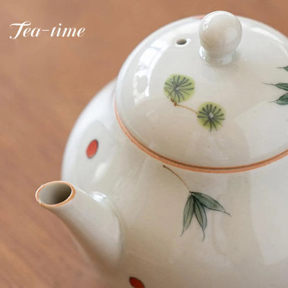 130ml Ancient Ceramic Teapot Hand-painted Little Pear Pot with Ball Hole Filter