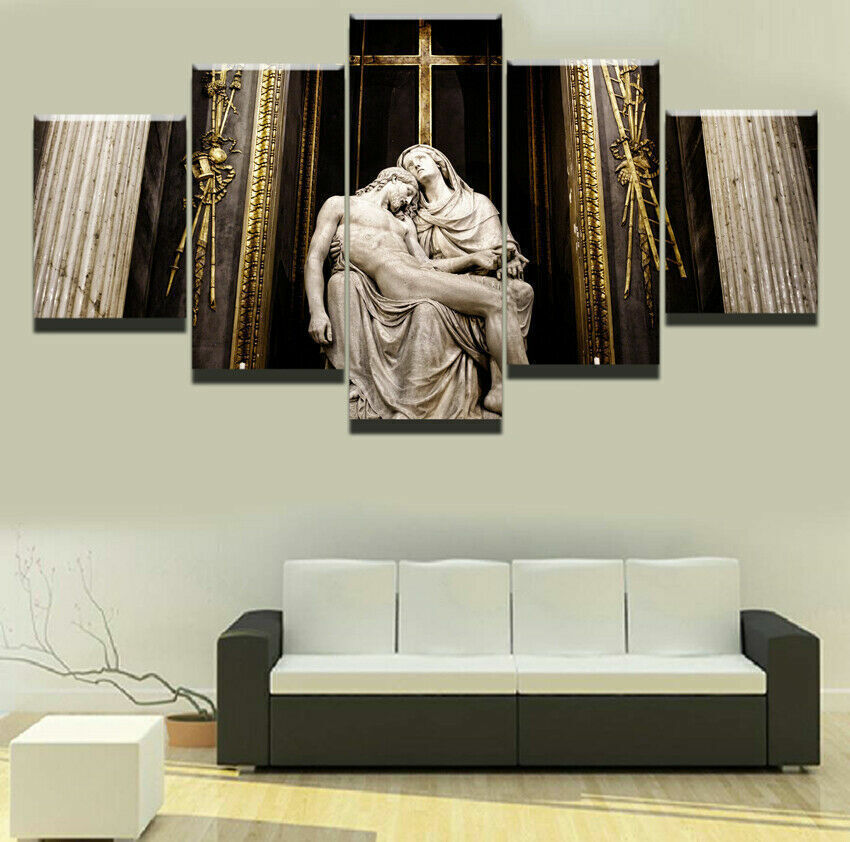 Jesus and mother Mary Religion Canvas Prints Painting Wall Art Home Decor 5PCS