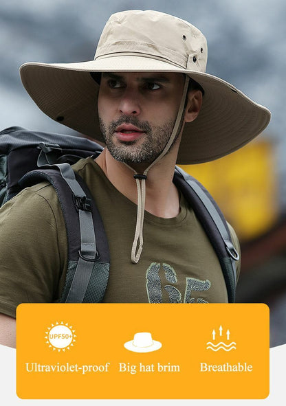 Bucket Hat Cowboy Summer Fishing Hiking Beach Waterproof Sun-proof Anti-UV Cap