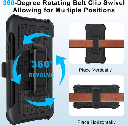 Belt Clip Holster Compatible with Iphone 16 Pro Max Defender Case with 360° Rota