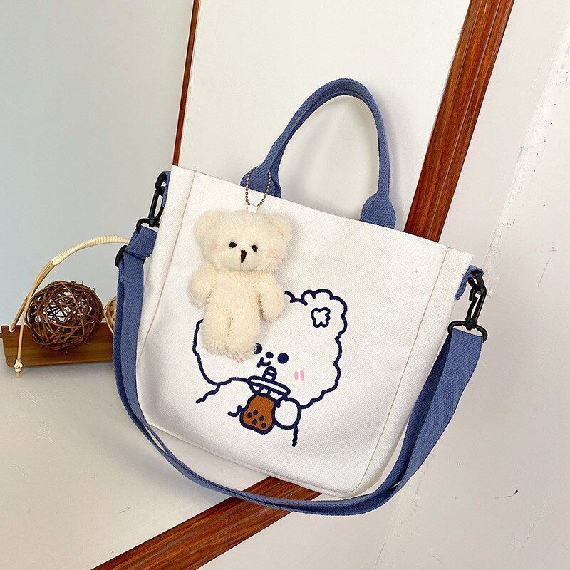 One Strap Shoulder Canvas Bag Fashion Student Backpack Pouch Tote Purse Leisure