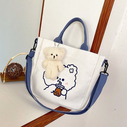 One Strap Shoulder Canvas Bag Fashion Student Backpack Pouch Tote Purse Leisure