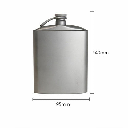 Titanium Flask 220/260ml Wine Hip Flagon Screw Cap Clip Funnel Ultralight Flat
