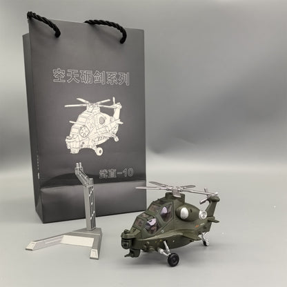 Q Version Cartoon Alloy China WZ 10 Helicopter Model Aircraft Model Aircraft