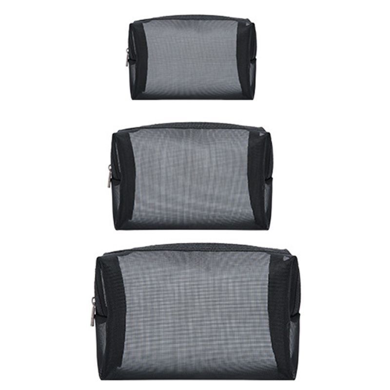 Mesh Cosmetic Bag Travel Zipper Makeup Bags Transparent Organizer Storage Pouch