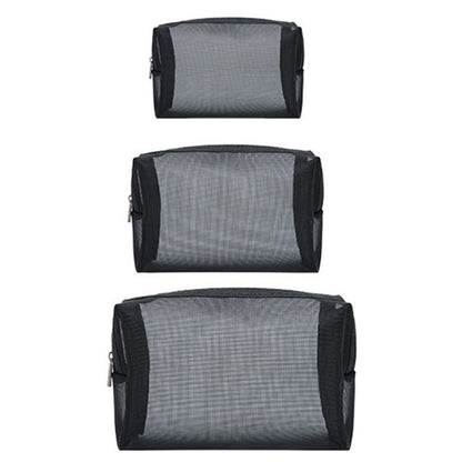 Mesh Cosmetic Bag Travel Zipper Makeup Bags Transparent Organizer Storage Pouch