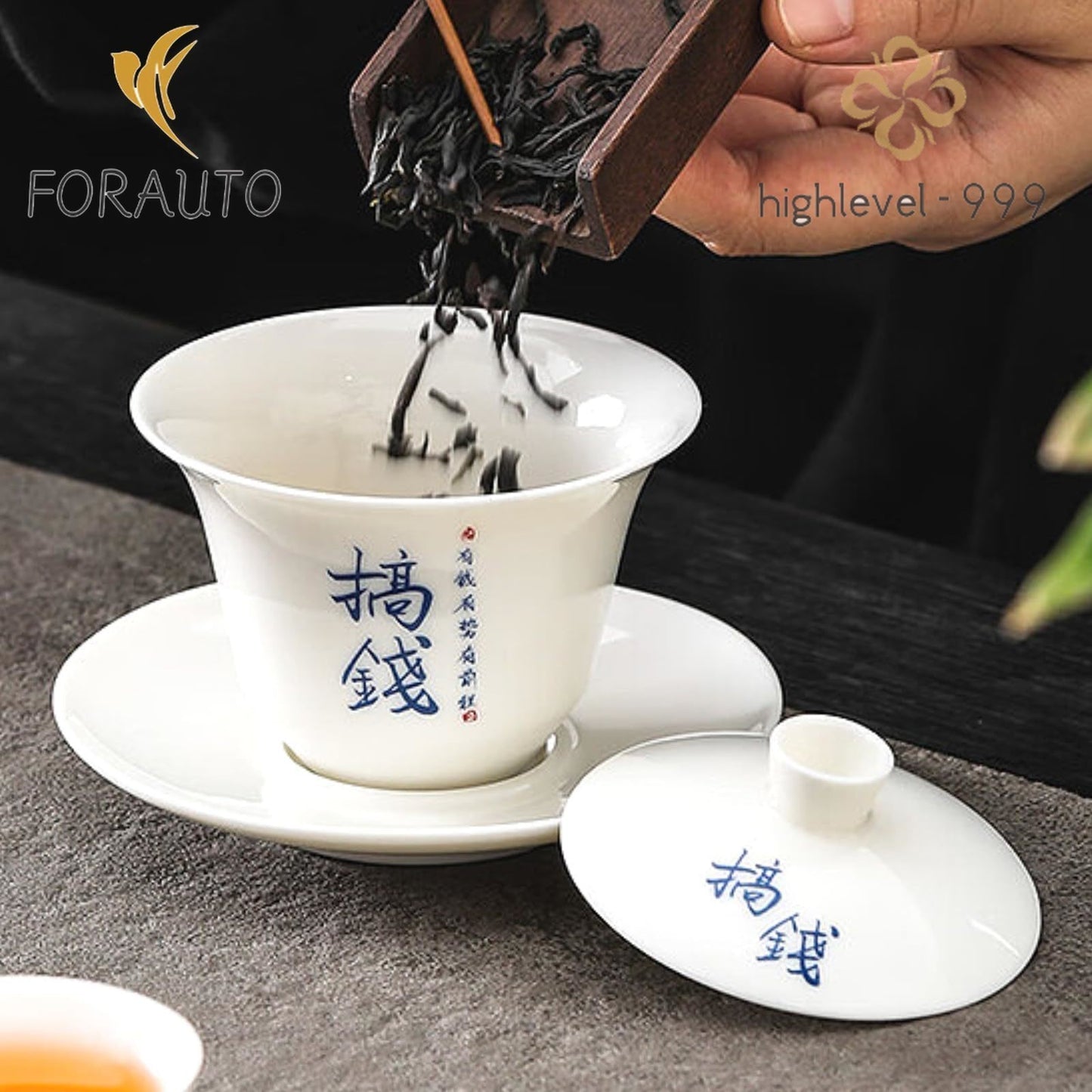 Jade Ceramics Gaiwan Teacup 95ml 3.2oz White Porcelain Kungfu Tea Set
