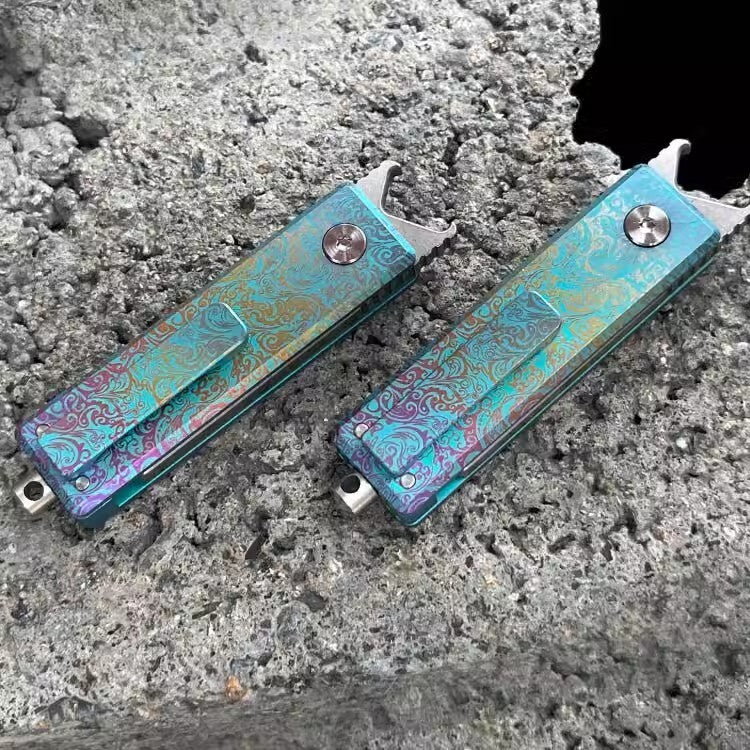 Titanium Pocket Small Knife Key Chain Pendants Folding Knife Bottle Opener Gift