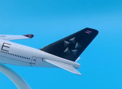 16cm Thai Star Alliance Boeing 747-400 Passenger Airplane Diecast Plane Model