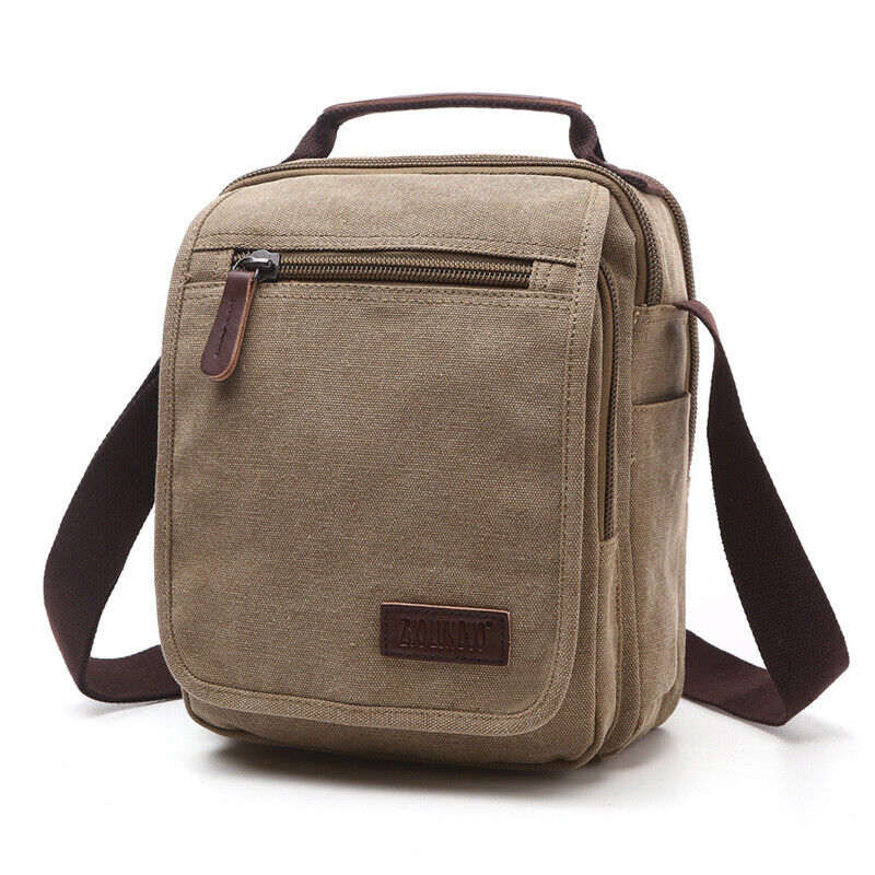 Retro Canvas Men's Diagonal Bag, Portable Casual Multifunctional Shoulder Bag