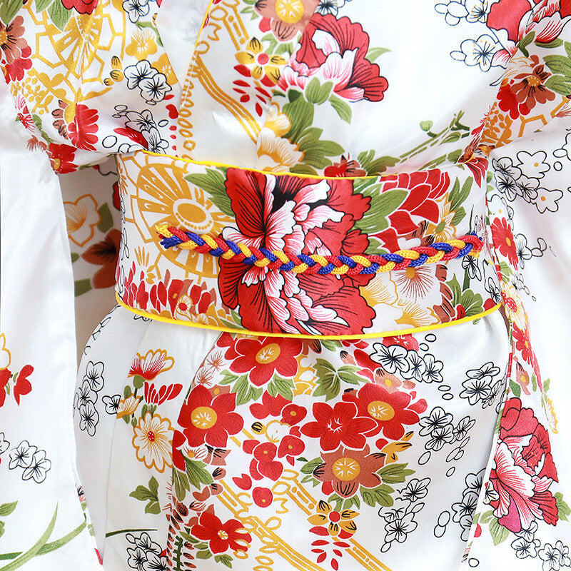 Chinese Traditional Kimono Children Silk Gown Kid Garment One Piece Dress