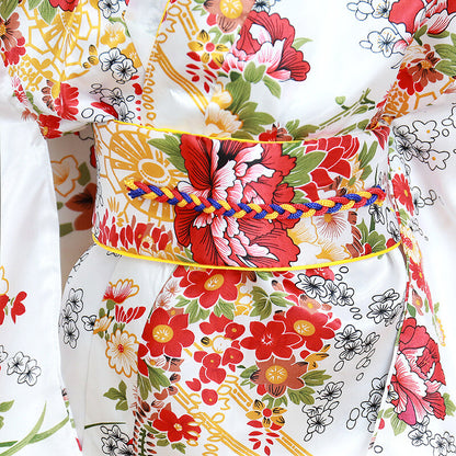 Chinese Traditional Kimono Children Silk Gown Kid Garment One Piece Dress