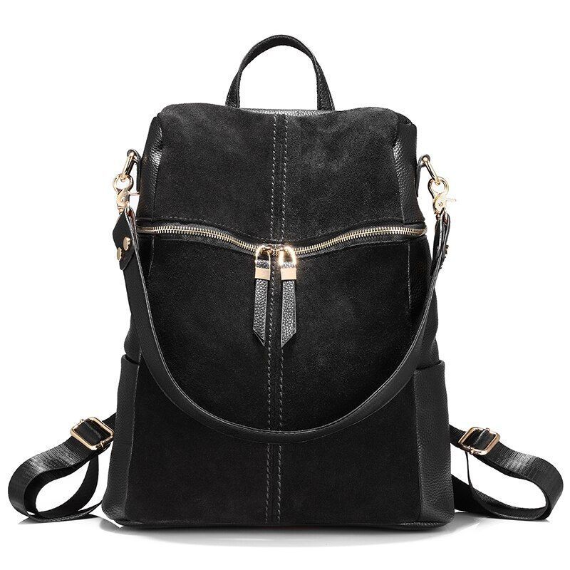 Vintage Backpack Nubuck Synthetic Leather School Large Shoulder Bags Polyester