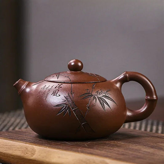 230ml Yixing Purple Clay Teapot Handmade Xishi Kettle Zisha Tea Accessories
