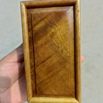 Golden Nanmu Jewelry Box 12×6.5×6.3cm Retro Rectangular Walnut Storage Case