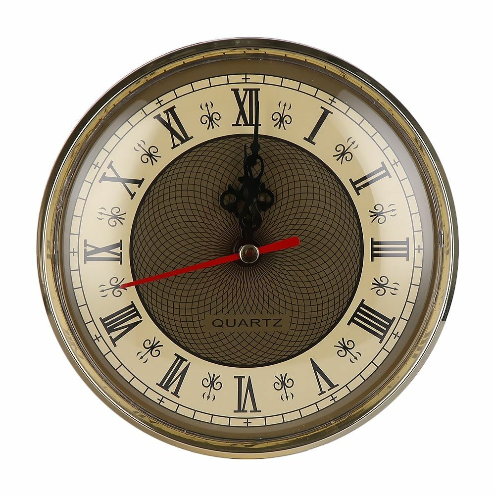 Classical Diameter 110mm Clock Quartz Movement Insert Roman Numeral Gold Face Bl