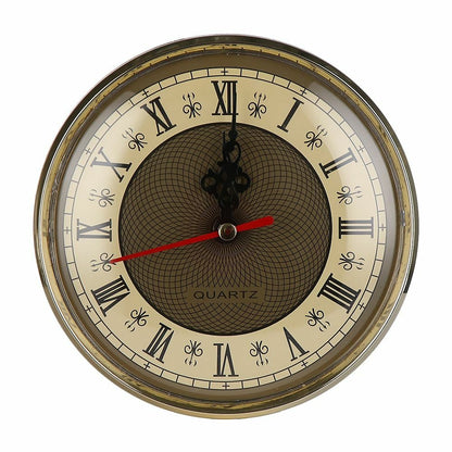 Classical Diameter 110mm Clock Quartz Movement Insert Roman Numeral Gold Face Bl