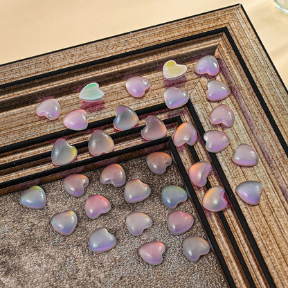 Nail Art Decals 20-100Pcs 3D Heart Charms Clear Acrylic DIY Manicure Accessories