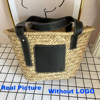 Weave Straw Rattan Crossbody Shoulder Bag Beach Handbag Purse 39*12*21 CM Pouch