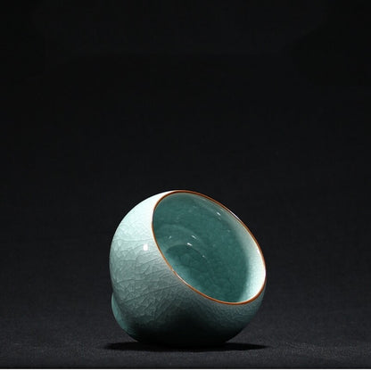 One Cup Porcelain Crackle Glaze Tea Cup Chinese Kungfu Cup Celadon Ceramic Cups