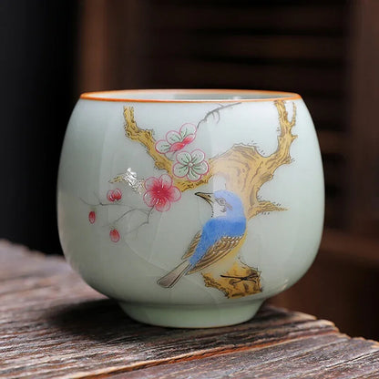 1pc Tea Accessories Kiln Restoring Ancient Ways Celadon Teacup Porcelain Chinese