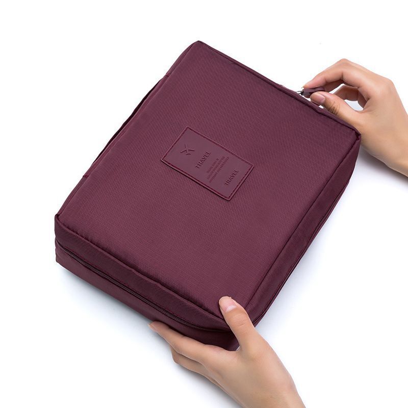 Cosmetic Bag Waterproof Zipper Makeup Purse Multifunction Organizer Traveling