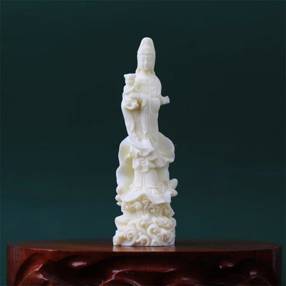 20cm New Guanyin Bodhisattva Lotus Sitting Guanyin Buddha Statue Ornaments