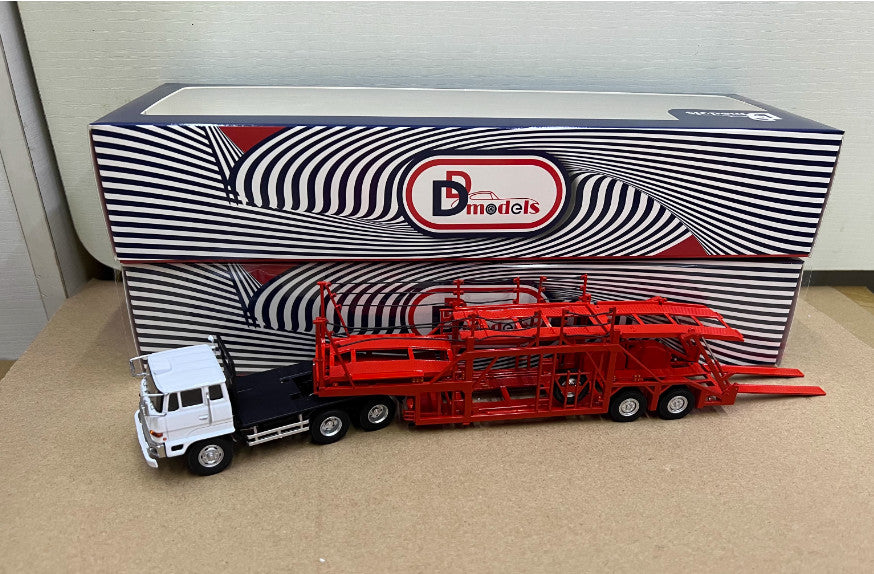 1:64 FUSO 1970 Trailer Double-decker Tow Truck Construct Machine Diecast Model