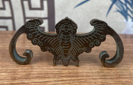 Blessing Chinese bronze statue bat figure collectable ornament netsuke gift