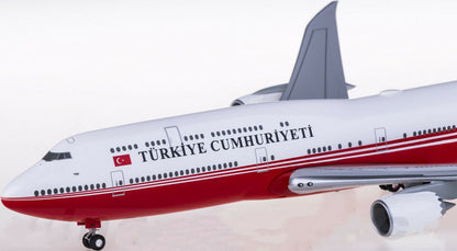 1:200 Hogan REPUBLIC OF TK BOEING 747-8 Passenger Airplane ABS Plastic Model