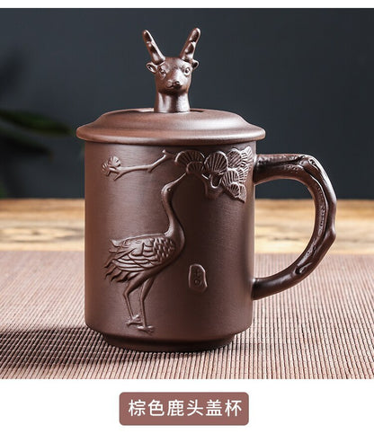Yixing Zisha Tea Cup with Lid Office Cup Master Teacup Kungfu Teaset Ceramic
