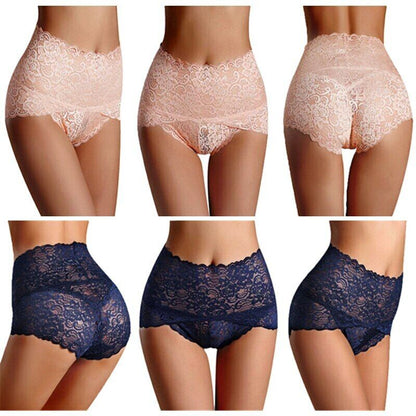 Weight Loss Seamless Lace Panties Hip Lifting High Waist Knickers Lace Panties