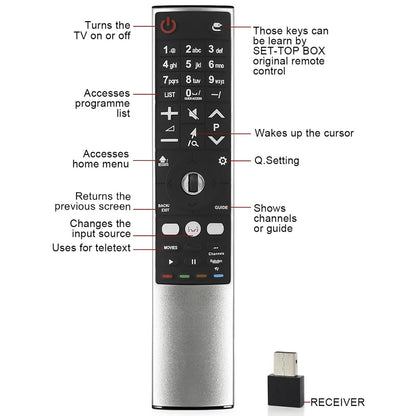 Remote Control With Receiver For LG Smart TV AN-MR700 AN-MR600 AKB75455602 F