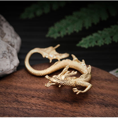 mini copper dragon statue on sales handmade craft artware table decoration China