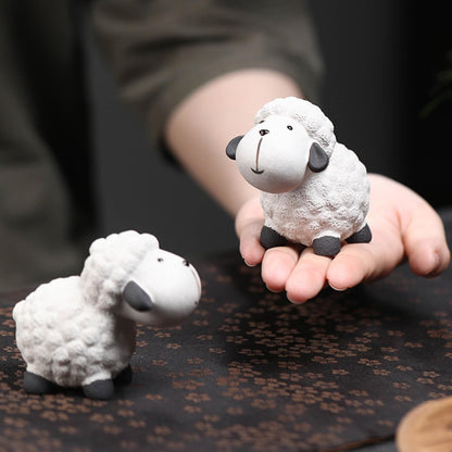 Little Sheep Purple Sands Tea Pet Ornament 7.7cm Kung Fu Tea tray accessories
