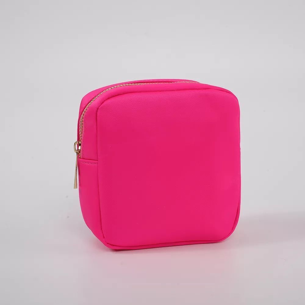 S-XL Embroidery Patch Toiletry Pouch Waterproof Storage Nylon Travel Makeup Bags
