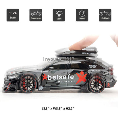 1/24 Audi RS6 Model Car Metal Diecast Toy Vehicle Toys for Boys Kids Gifts White