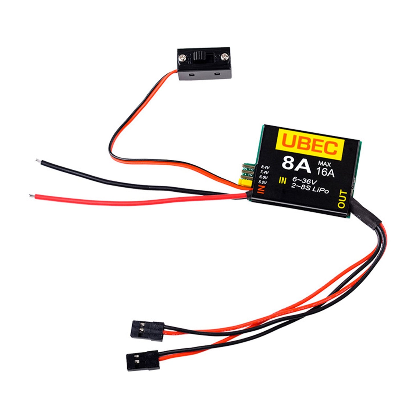 Parallel Output UBEC-8A 6V-36V 2-8s LiPo Individual Power Supply Module For FPV