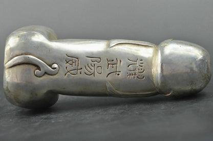 Chinese silver carved guard Foo Dogs Lion statues Collected