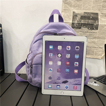 Canvas Women Small Backpack Vintage School Mini Bag Accessories 27*12*26 CM 1 PC