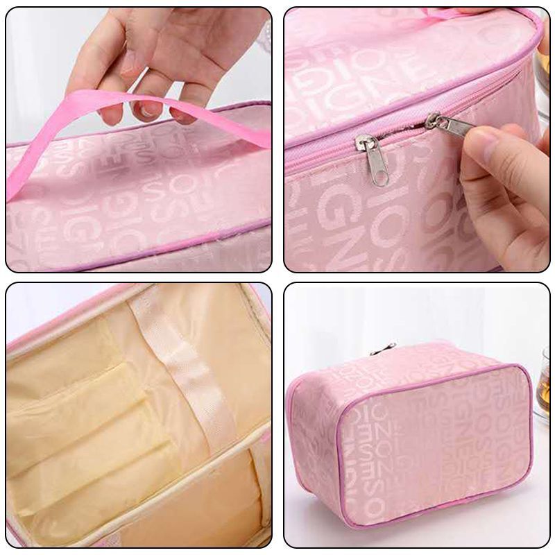 Square Cosmetics Storage Bags Travel Pouch Toiletries Organizer S/M/L Polyester