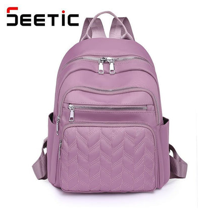 Oxford Backpack Waterproof School Bag Ladies Travel Bag Multiple Pocket Backpack