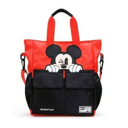 Disney Mickey Mouse Tote Bag Women Messenger bag Red Canvas Large Shoulder Bag