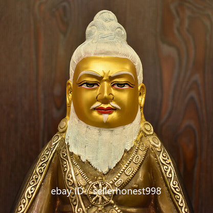 Tibet Buddhism Guru Master Thangtong Gyalpo Buddha Bronze Statue 30cm