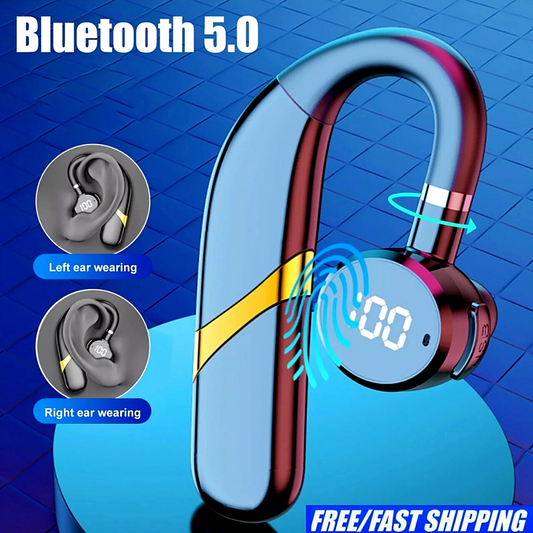 Wireless Bluetooth 5.0 Earpiece Headset Driving Trucker Earbuds Noise Cancelling