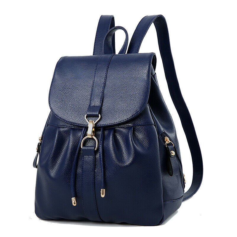 New Women's Ladies Casual Backpack Drawstring School Shoulder PU Leather Bag