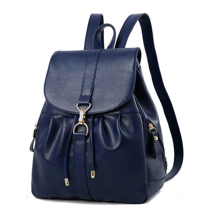 New Women's Ladies Casual Backpack Drawstring School Shoulder PU Leather Bag