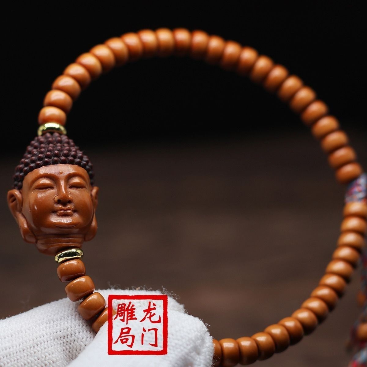 Big Sun Tathagata Olive Nut Bracelet Hand Carved Buddha Head Wenwan Jewelry